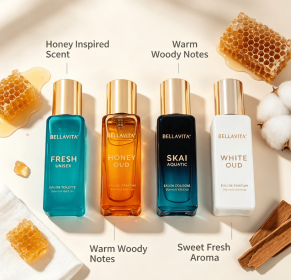 Unisex Perfume Set 4 Bottles Long Lasting Fragrance Kit Oud & Fresh Scent Eau de Parfum Gift Collection For Men Women Daily Dating Travel