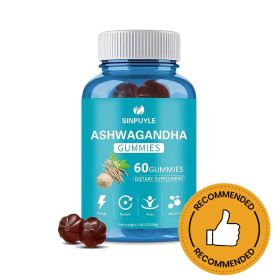 Ashwagandha Gummies 60 Count - Stress Relief, Energy Boost & Relax Support - Natural Adaptogen Supplement (Option: 01)
